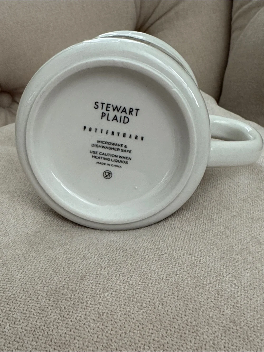 Pottery Barn Stewart Plaid Letter L Mug